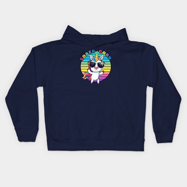 Sober Unicorn: The Sobercorn! Kids Hoodie by SOS@ddicted